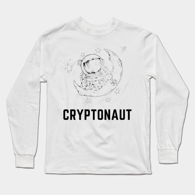 Crypto Currency Astronaut "Cryptonaut" Long Sleeve T-Shirt by jackofdreams22